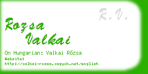 rozsa valkai business card